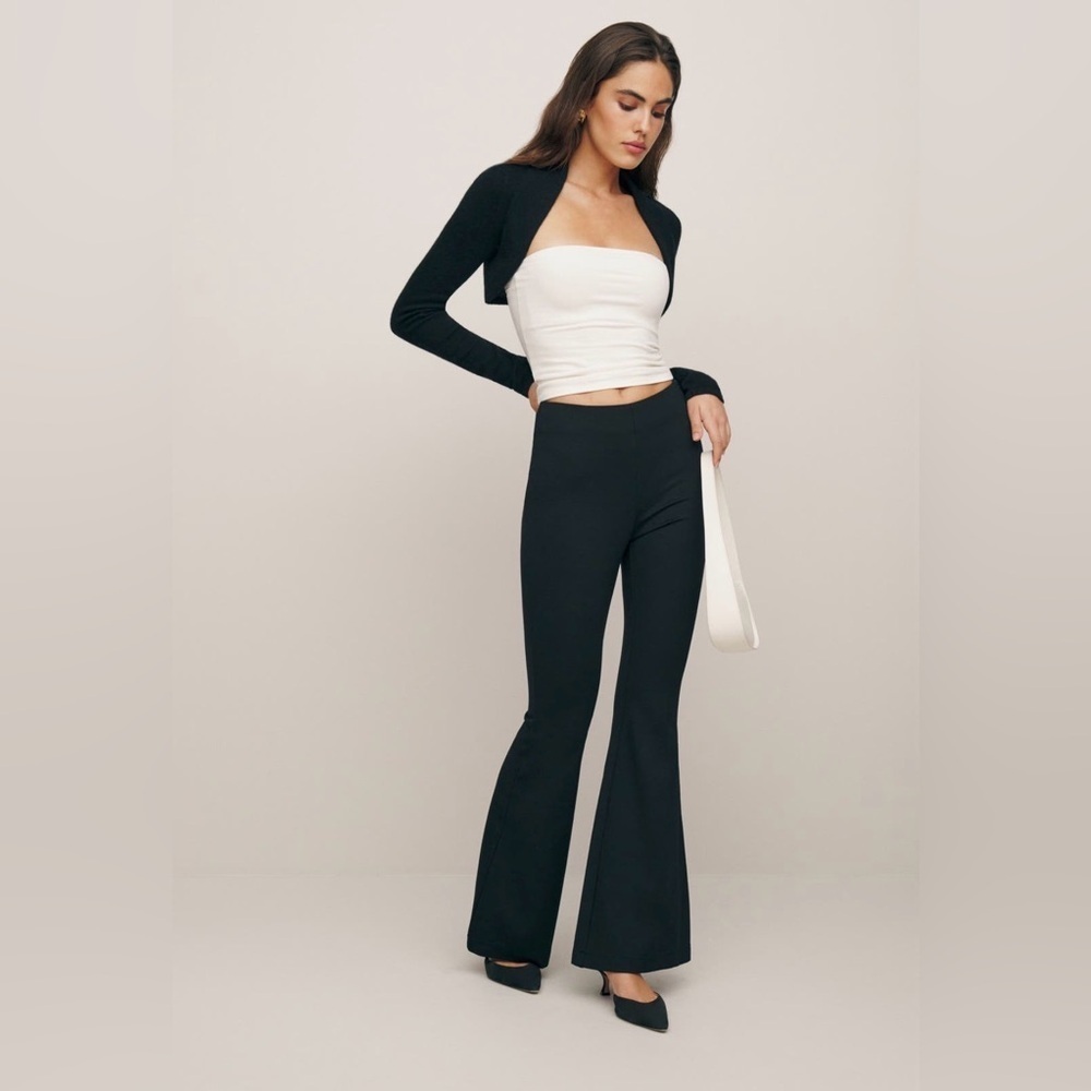 NWT REFORMATION Black Jolie Flare Pants Womens size 6